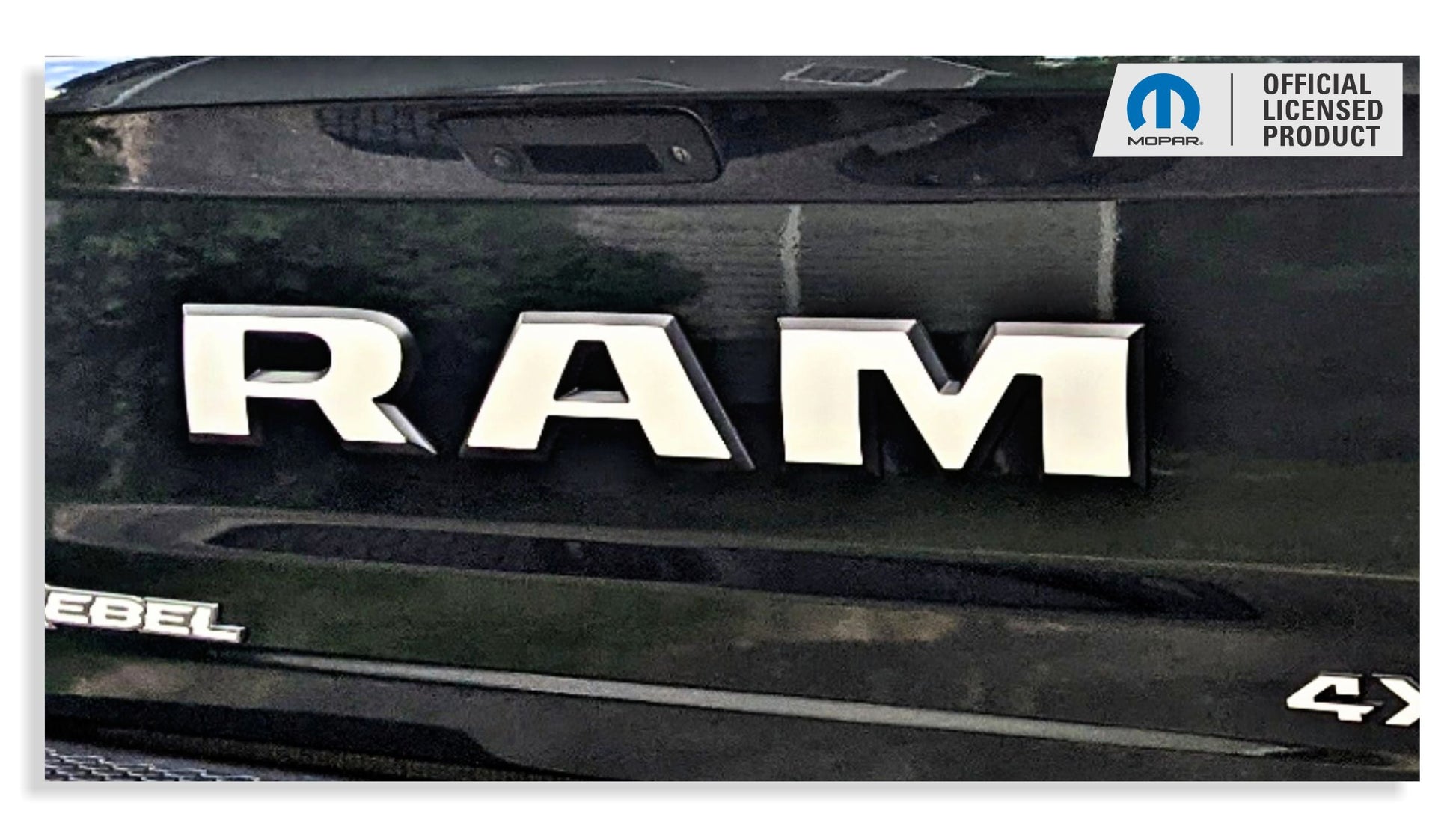 RAM Tailgate Emblem Overlay Decal   - 2015-2018 Ram Rebel - Ram:REBEL15-Rear-01-Ram:REBEL15-Rear-03-Ram:REBEL15-Rear-02-Ram:REBEL15-Rear-04-Ram:REBEL15-Rear-05-  DRIVEN - 5