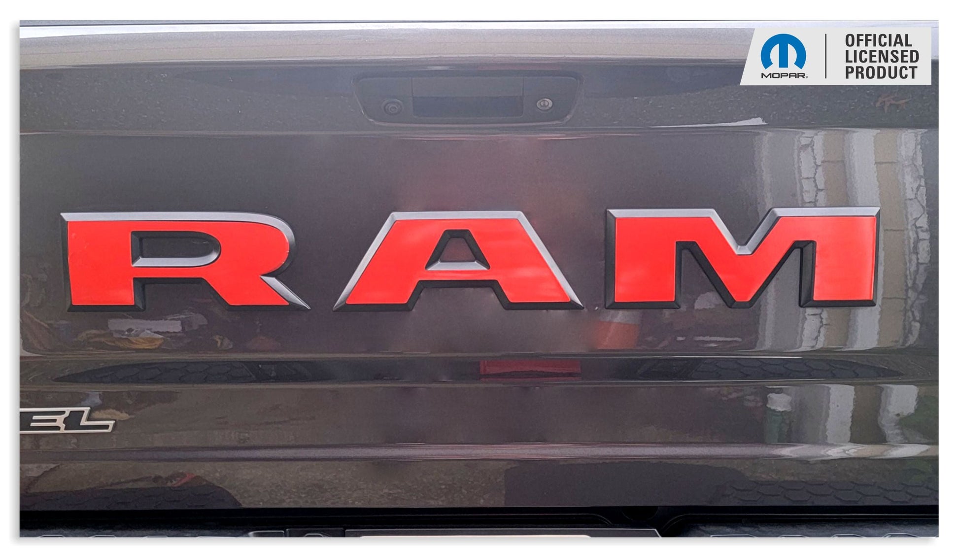 RAM Tailgate Emblem Overlay Decal   - 2015-2018 Ram Rebel - Ram:REBEL15-Rear-01-Ram:REBEL15-Rear-03-Ram:REBEL15-Rear-02-Ram:REBEL15-Rear-04-Ram:REBEL15-Rear-05-  DRIVEN - 1