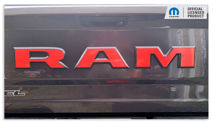 RAM Tailgate Emblem Overlay Decal   - 2015-2018 Ram Rebel - Ram:REBEL15-Rear-01-Ram:REBEL15-Rear-03-Ram:REBEL15-Rear-02-Ram:REBEL15-Rear-04-Ram:REBEL15-Rear-05-  DRIVEN - 1