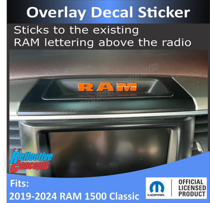 RAM Upper Dash Bezel Overlay Decal  Sticker - 19-24 Ram 1500 Classic - RamClassic:Ram-bezel-01-RamClassic:Ram-bezel-03-RamClassic:Ram-bezel-02-RamClassic:Ram-bezel-04-RamClassic:Ram-bezel-05-  DRIVEN - 5