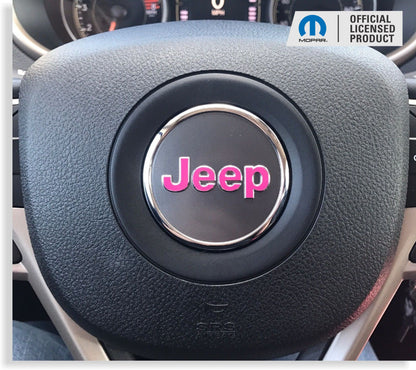 Steering Wheel Emblem Overlay Decal   - 14-23 Cherokee - Jeep-SWO:Cherokee-01-Jeep-SWO:Cherokee-02-Jeep-SWO:Cherokee-03-Jeep-SWO:Cherokee-04-Jeep-SWO:Cherokee-05-  DRIVEN - 1