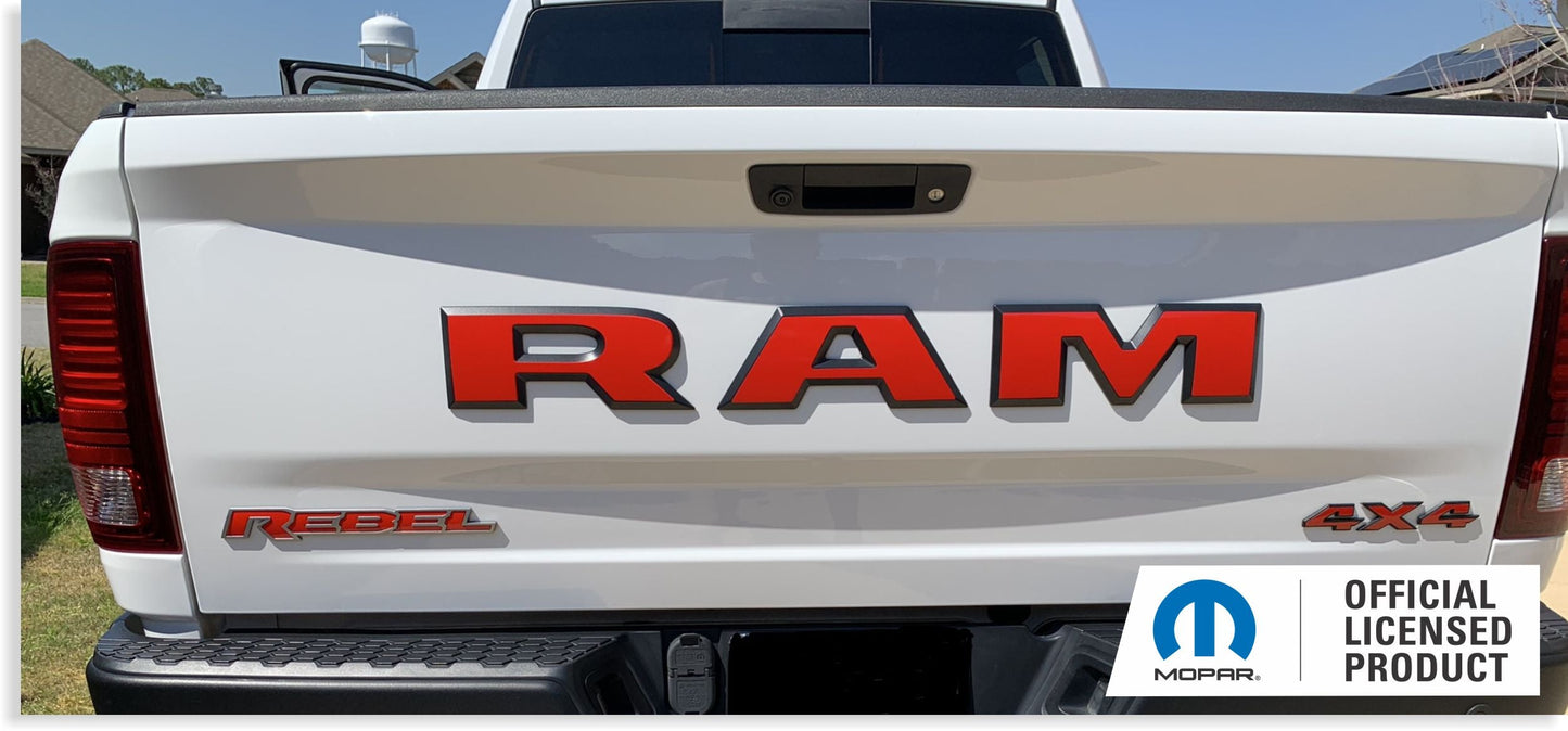 RAM Tailgate Emblem Overlay Decal   - 2015-2018 Ram Rebel - Ram:REBEL15-Rear-01-Ram:REBEL15-Rear-03-Ram:REBEL15-Rear-02-Ram:REBEL15-Rear-04-Ram:REBEL15-Rear-05-  DRIVEN - 10