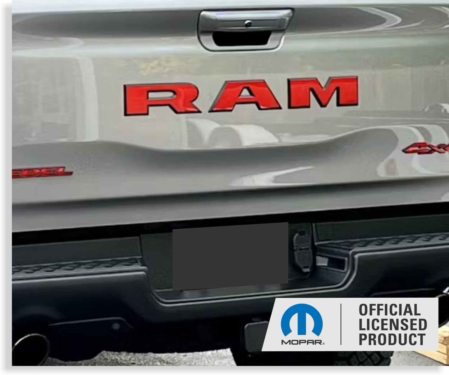 RAM Tailgate Emblem Overlay Decal   - 2019-2026 Ram 1500 Rebel - Ram19:RAM-R-01-Ram19:RAM-R-03-Ram19:RAM-R-02-Ram19:RAM-R-04-Ram19:RAM-R-05-  DRIVEN - 14