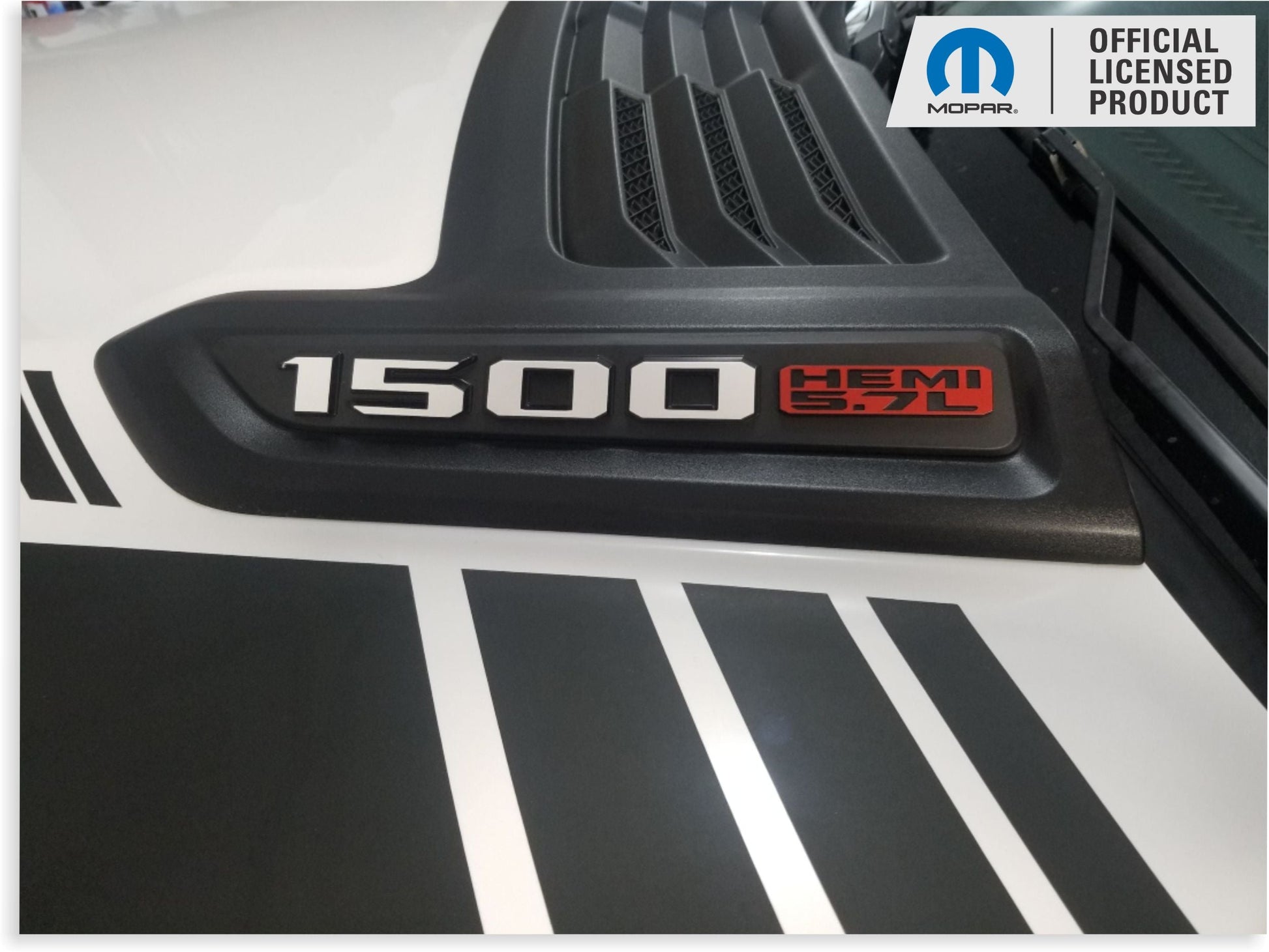 1500 HEMI 5.7L Sport Performance Hood Emblem Overlay Decals - Ram19:HEMI57-B-SportHood-01-  DRIVEN - 1