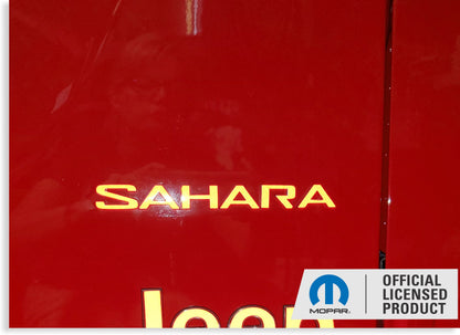SAHARA Fender Emblem Overlay Decals  - 2018-2024 Wrangler JL Sahara - JeepWrangler18:Sahara-B-01-JeepWrangler18:Sahara-B-02-JeepWrangler18:Sahara-B-03-JeepWrangler18:Sahara-B-04-JeepWrangler18:Sahara-B-05-  DRIVEN - 4