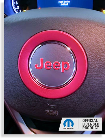 Steering Wheel Emblem Overlay Decal   - 14-23 Cherokee - Jeep-SWO:Cherokee-01-Jeep-SWO:Cherokee-02-Jeep-SWO:Cherokee-03-Jeep-SWO:Cherokee-04-Jeep-SWO:Cherokee-05-  DRIVEN - 8