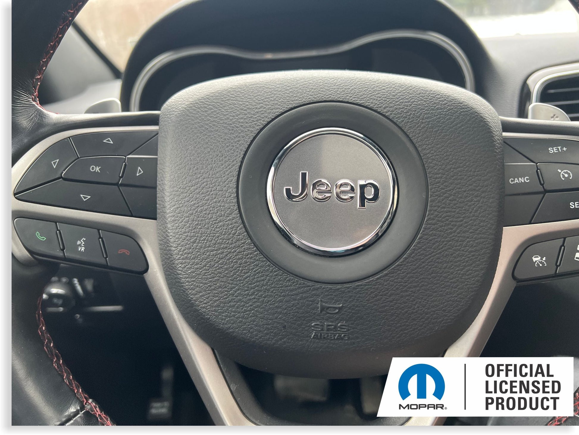 Steering Wheel Emblem Overlay Decal   - 11-21 Grand Cherokee - Jeep-SWO:1117GrandCherokee-01-Jeep-SWO:1117GrandCherokee-02-Jeep-SWO:1117GrandCherokee-03-Jeep-SWO:1117GrandCherokee-04-Jeep-SWO:1117GrandCherokee-05-  DRIVEN - 9