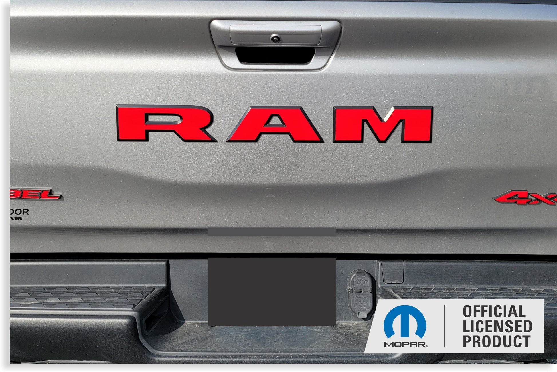 RAM Tailgate Emblem Overlay Decal   - 2019-2026 Ram 1500 Rebel - Ram19:RAM-R-01-Ram19:RAM-R-03-Ram19:RAM-R-02-Ram19:RAM-R-04-Ram19:RAM-R-05-  DRIVEN - 4