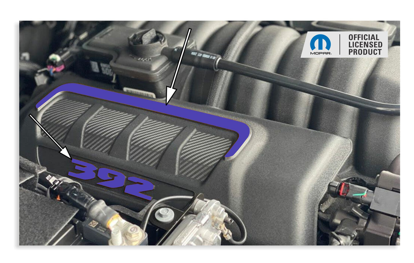 Engine Cover Overlay Decals - 2021-2024 Wrangler Unlimited Rubicon 392 - sku-47754520559803-sku-47754520592571-sku-47754520625339-sku-47754520658107-sku-47754520690875-  DRIVEN - 1