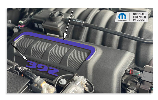 Engine Cover Overlay Decals - 2021-2024 Wrangler Unlimited Rubicon 392 - sku-47754520559803-sku-47754520592571-sku-47754520625339-sku-47754520658107-sku-47754520690875-  DRIVEN - 1