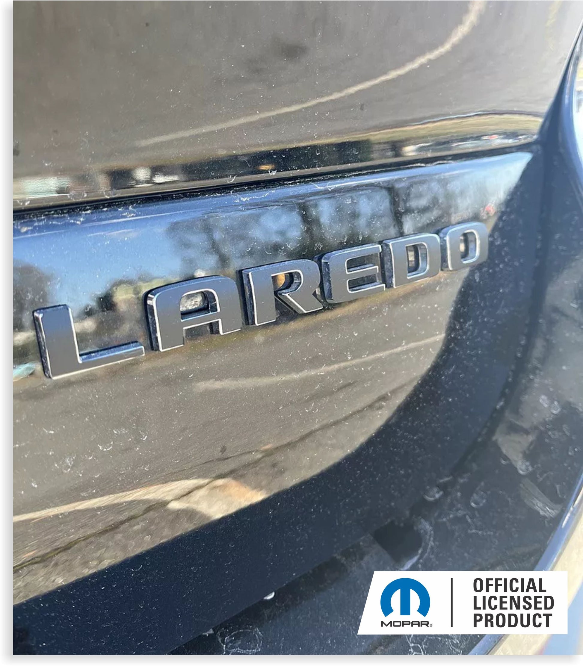 LAREDO Emblem Overlay Decal - 2022-2025 Grand Cherokee Laredo - Jeep:GCL:Laredo-B-01-Jeep:GCL:Laredo-B-02-Jeep:GCL:Laredo-B-03-Jeep:GCL:Laredo-B-04-Jeep:GCL:Laredo-B-05-  DRIVEN - 1