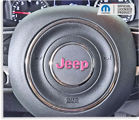 Steering Wheel Emblem Overlay Decal   - 15-23 Renegade - Jeep-SWO:Renegade-01-Jeep-SWO:Renegade-02-Jeep-SWO:Renegade-03-Jeep-SWO:Renegade-04-Jeep-SWO:Renegade-05-  DRIVEN - 1