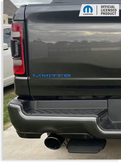 LIMITED Tailgate Emblem Overlay Decal - 2019-2026 Ram Limited 1500 - sku-42869684273339-sku-42869684306107-sku-42869684338875-sku-42869684371643-sku-42869684404411-  DRIVEN - 5