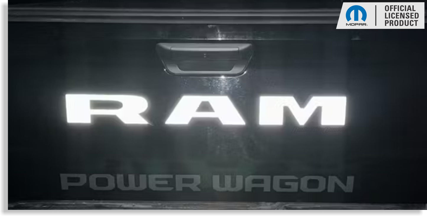 RAM Tailgate Emblem Overlay Decal   - 2019-2024 Ram 2500 Power Wagon - Ram19:PowerWagon-R-01-Ram19:PowerWagon-R-03-Ram19:PowerWagon-R-02-Ram19:PowerWagon-R-04-Ram19:PowerWagon-R-05-  DRIVEN - 1