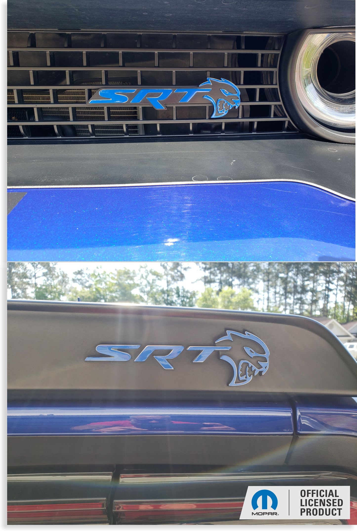 SRT Front and Rear Emblem Overlay Decals - 18-23 Challenger SRT Hellcat - sku-44665709134011-sku-44665709166779-sku-44665709199547-sku-44665709232315-sku-44665709265083-  DRIVEN - 1