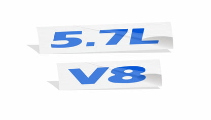 5.7L V8 Engine Cover Letter Overlay Decals - 05-08 Chrysler 300C - 300C:EC-57-01-300C:EC-57-02-300C:EC-57-03-300C:EC-57-04-300C:EC-57-05-  DRIVEN - 2