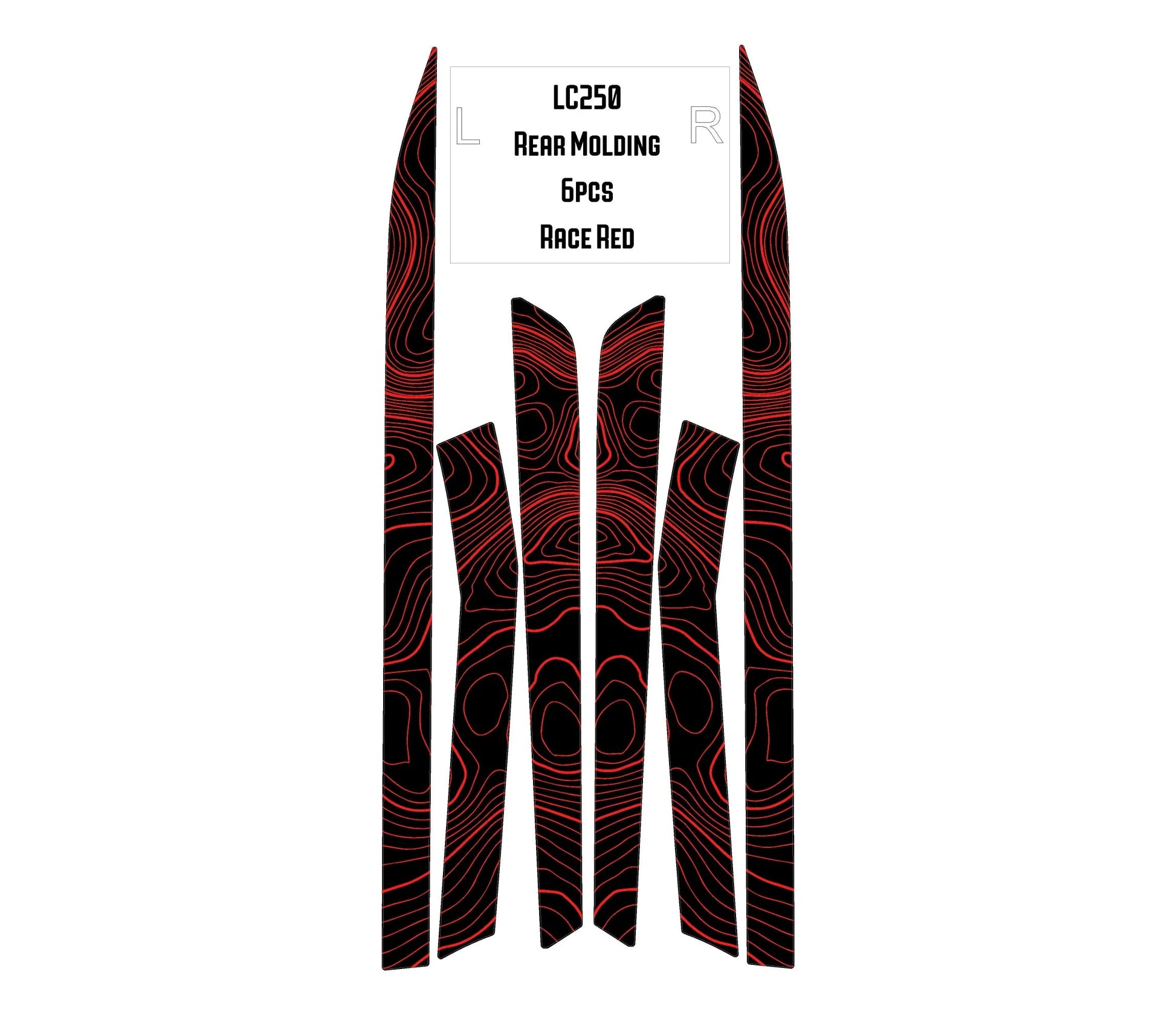 Topographic Rear Trim Overlays (6pcs) - 2024+ Land Cruiser / GX 550 - 24LC250RTRIM6PC-WH-24LC250RTRIM6PC-ARG-24LC250RTRIM6PC-CBNG-24LC250RTRIM6PC-CG-24LC250RTRIM6PC-DS-  DRIVEN - 13