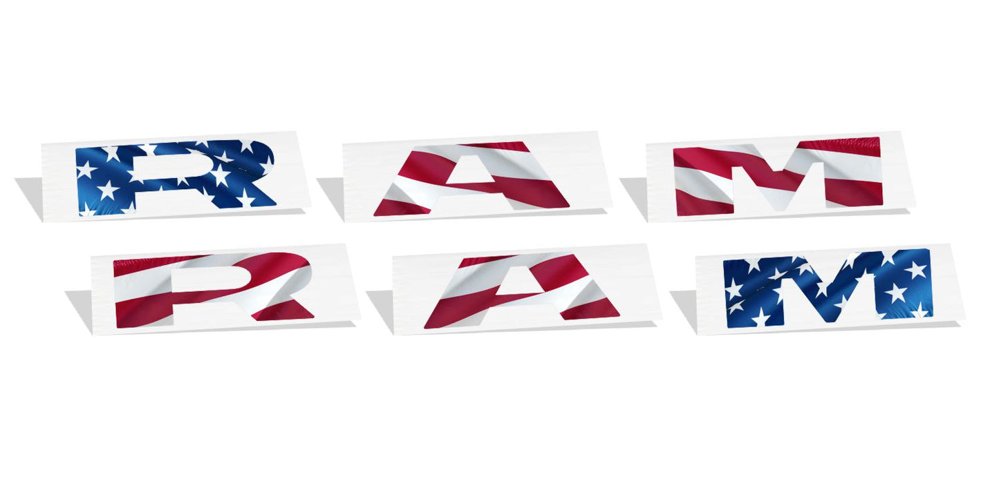 RAM Door Emblem Overlay Decals   - 2019-2024 Ram 2500, 3500 - sku-44824228462779-sku-44824228495547-sku-44824228528315-sku-44824228561083-sku-44824228593851-  DRIVEN - 5
