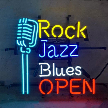 Rock Jazz Blues Open with Microphone Neon Sign Light - MEXC071-  DRIVEN - 2