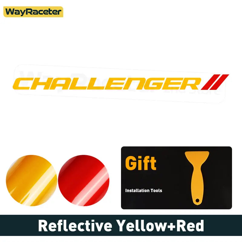 Dodge Challenger Reflective Front Windshield Vinyl Decal – Windscreen Sticker | Hellcat, SRT, Demon | 12 Colors - 200000182:496#Reflective yellow-200000182:350686#Reflective blue-200000182:1052#Reflective green-200000182:350850#Reflective orange-200000182:350852#Red and green-  DRIVEN - 12
