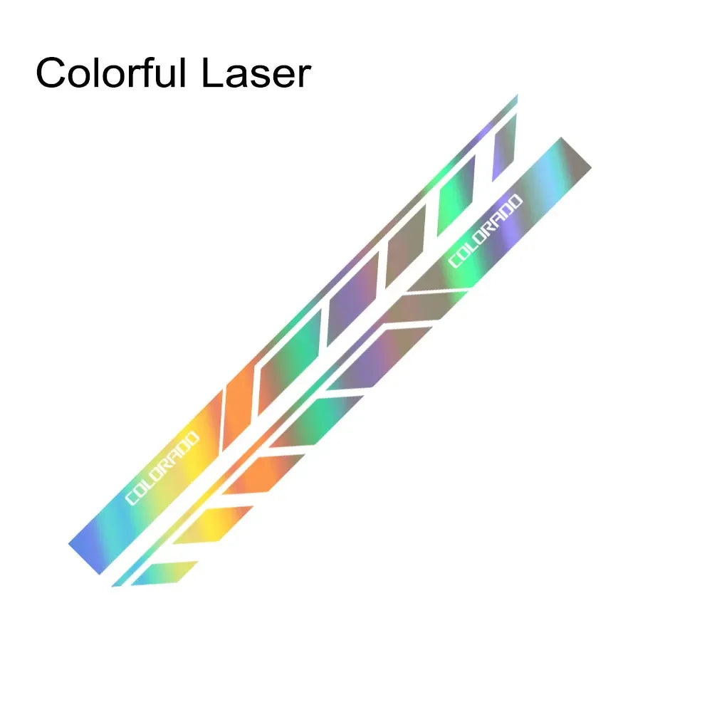 Door Side Skirt Stripe Decal for Chevrolet Colorado | 2-Piece Vinyl Truck Graphic - 200000182:350853#Carbon Fiber-200000182:350850#Matt Black-200000182:1052#Colorful Laser-200000182:496#Matt Silver-200000182:173#Matt Gold-  DRIVEN - 13