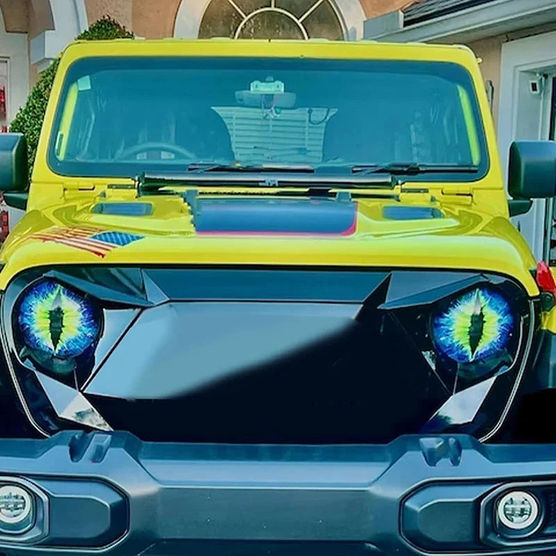 Beast Eyes Headlight Decals – Car & Jeep Headlight Sticker | 6 Colors | Universal Fit - 200000182:10#Yellow-200000182:691#Red-200000182:366#Blue-200000182:350852#Green-200000182:29#Purple-  DRIVEN - 5
