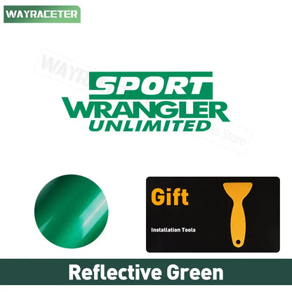 Jeep Wrangler Reflective Fender & Hood Decal – Rubicon / Unlimited / Sport | JK JL TJ YJ CJ - 200000182:193#Reflective black-200000182:29#Reflective white-200000182:350852#Reflective orange-200000182:175#Reflective green-200000182:10#Reflective red-  DRIVEN - 10