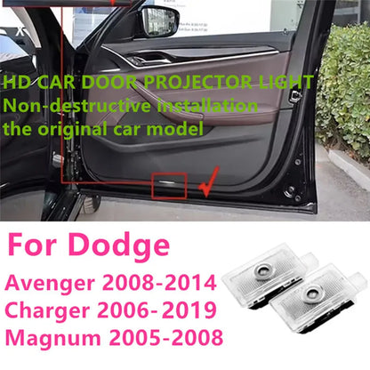 LED Door Logo Projector Welcome Light for Dodge Charger / Challenger | Ghost Shadow Puddle Light