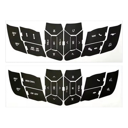 Steering Wheel Button Repair Sticker | 1-Piece Black Vinyl Control Decal for Cars - 200000182:350686#for 2019-2022-200000182:350850#for 2015-2018-  DRIVEN - 1