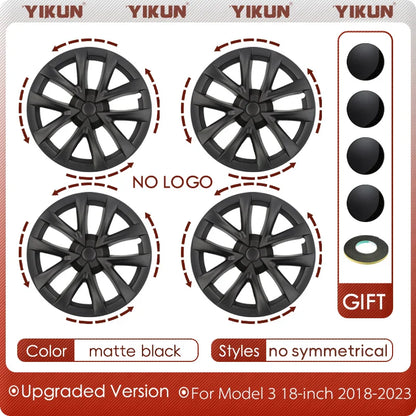 19" Performance Replacement Wheel Hub Caps for Tesla Model Y (2020–2024) | 4-Piece Full Rim Cover - 14:347#LR matte black;200007763:203372089-14:347#LR matte black;200007763:201336106-14:200002130#LR matte black-B;200007763:203372089-14:200002130#LR matte black-B;200007763:201336106-  DRIVEN - 9