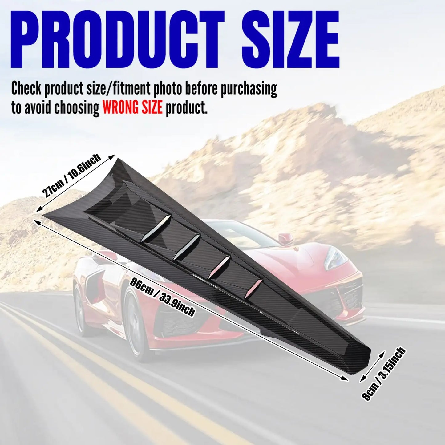 Rear Window Spoiler Cover Trim Carbon Fiber for Chevrolet Corvette C8 (2020–2025) | Lightweight