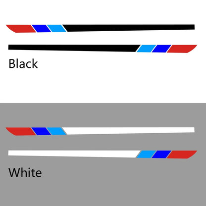 Side Stripe Decal DIY for BMW E46 / E60 / E90 / F30 / F10 | 2-Piece 78.7"x5.1" Vinyl - 200000182:193#Black-200000182:29#White-  DRIVEN - 6