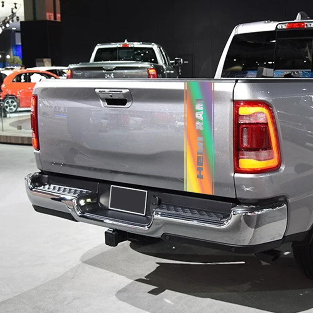 Rear Tailgate Custom Letter Decal for Dodge RAM 1500 / 2500 HEMI Rebel | 12-Color Vinyl Truck Sticker - 200000182:10#Glossy Red-200000182:350852#Glossy Orange-200000182:173#Glossy Blue-200000182:366#Glossy Yellow-200000182:350853#Matt Sliver-  DRIVEN - 4