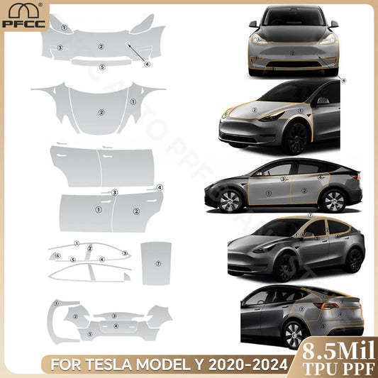 Precut PPF for Tesla Model Y (2020–2024) | 9-Mil TPU Paint Protection Film Clear Bra - 200000182:350686#Fender;5:200000990#Clear Film-  DRIVEN - 1