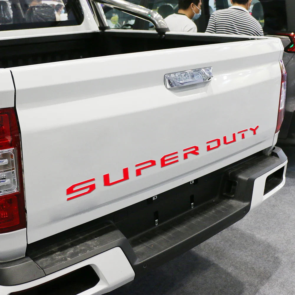 Tail Box Label Decal for Ford Super Duty F-250 / F-350 (2017–2021) | Pickup Vinyl Sticker - 200000182:496#Matt Silver-200000182:350686#Matt Gold-200000182:175#Glossy Blue-200000182:173#Matt Black-200000182:1052#Colorful Laser-  DRIVEN - 3