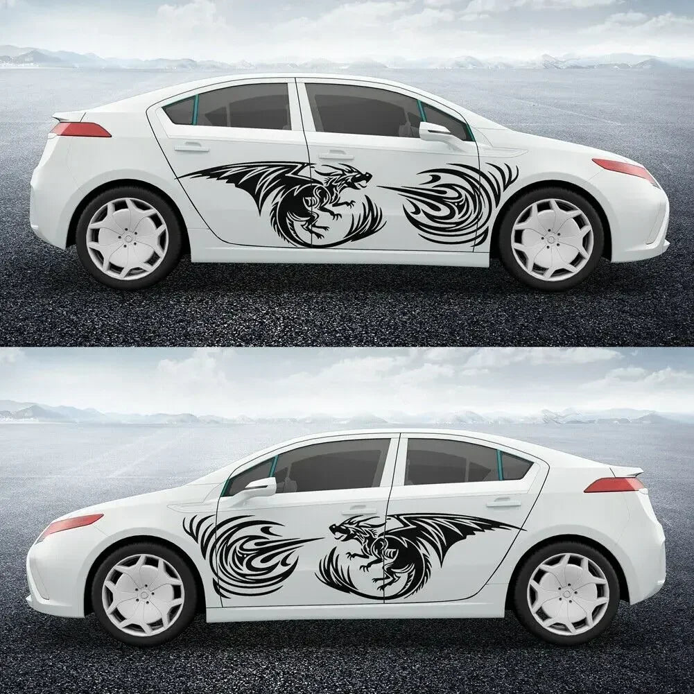 Dodge Challenger Hellcat Vintage Running Cat Tribal Tattoo Door Decal – Vinyl Graphic | 7 Designs, Left / Right / Both Sides - 200000182:350852#007;5:100014064#both side-200000182:350852#007;5:361386#right side-200000182:350852#007;5:203611026#left side-200000182:10#003;5:100014064#both side-200000182:29#002;5:203611026#left side-  DRIVEN - 10