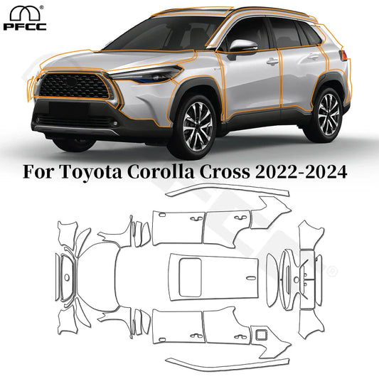 Precut PPF for Toyota Corolla Cross LE / XLE (2022–2024) | TPU Paint Protection Film - 14:29#Hood;5:200000990#Clear Film-  DRIVEN - 1