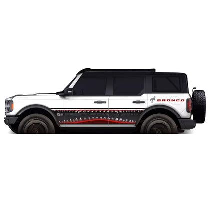 Megalodon Shark Waistline Body Decal | Fierce Shark Vinyl Sticker for Cars & Trucks - 200000182:193#gray red-200000182:29#black red-200000182:350850#white red-  DRIVEN - 1