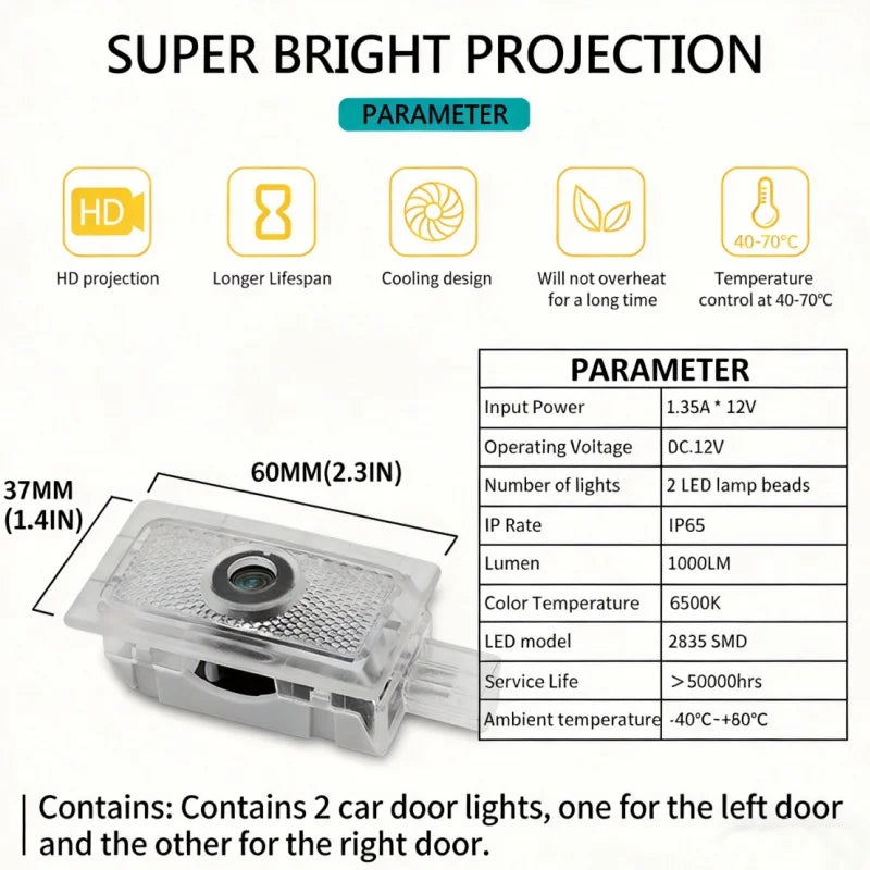 LED Door Logo Projector Welcome Light for Dodge Charger / Challenger | Ghost Shadow Puddle Light