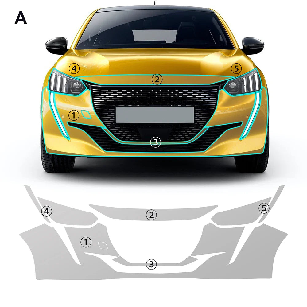 Precut PPF for Peugeot 208 (2019–2025) | TPU Paint Protection Film Clear Bra - 200000182:29#Hood;355:203282823#With Tools;5:200000990#Clear Bra-200000182:691#Doors;355:203282823#With Tools;5:200000990#Clear Bra-200000182:10#Front;355:203282823#With Tools;5:200000990#Clear Bra-200000182:193#Rear Trunk;355:203282823#With Tools;5:200000990#Clear Bra-200000182:366#Whole Set;355:203282823#With Tools;5:200000990#Clear Bra-  DRIVEN - 7