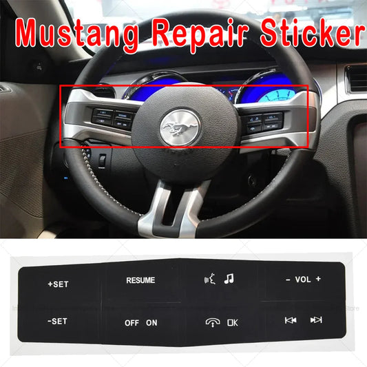 Steering Wheel Button Repair Decal for Ford Mustang (2015-2019) | Control Sticker - 200000182:801422864#1 Pcs-  DRIVEN - 1