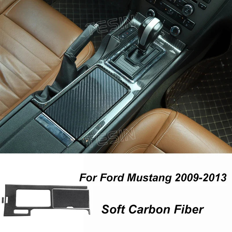 Carbon Fiber Grain Interior & Exterior Decoration Sticker for Ford Mustang (2009-2014) | Kit - 200000182:200013901#Door lock pin ring-200000182:202530813#Front fog lamp decor-200000182:200006158#Dashboard Panel-200000182:40808150#Headlight switch-200000182:200003699#Start key socket-  DRIVEN - 15