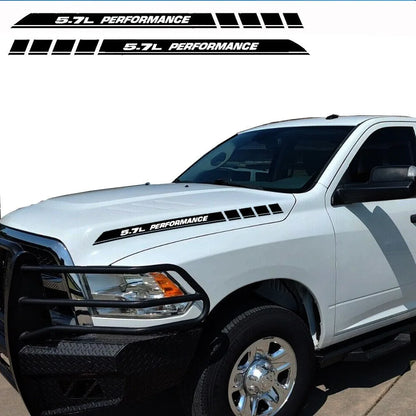 5.7L Performance Hood Vinyl Decal Emblem for Dodge RAM 1500 / 2500 | Truck Graphic Sticker - 200000182:29#white-200000182:10#red white-  DRIVEN - 4