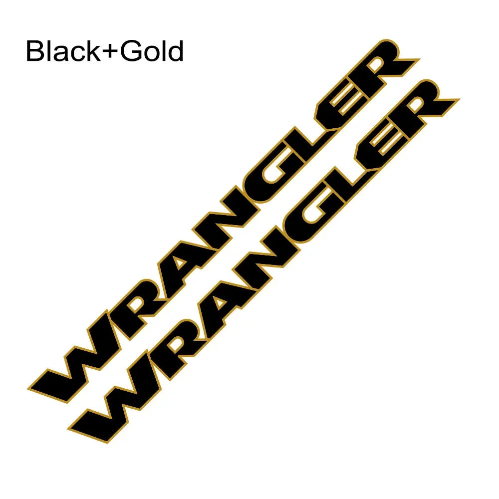 Jeep Wrangler Hood & Door Vinyl Decal – Engine Cover Bonnet Sticker | JK, JL, TJ, YJ, Unlimited, Sahara | 13 Colors - 200000182:350853#Gold Silver-200000182:173#Black Gray-200000182:175#Black Red-200000182:366#Carbon Fiber-200000182:350852#Matt Black-  DRIVEN - 15