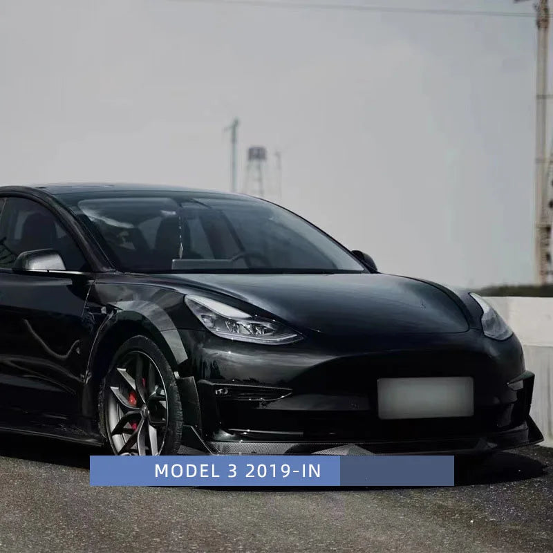 Wide Body Kit for Tesla Model 3 (2019+) | ABS Carbon Fiber Splash Guard, Mudguard & Fender Extensions - 14:193#ABS Carbon Look-14:200004890#ABS black-  DRIVEN - 2