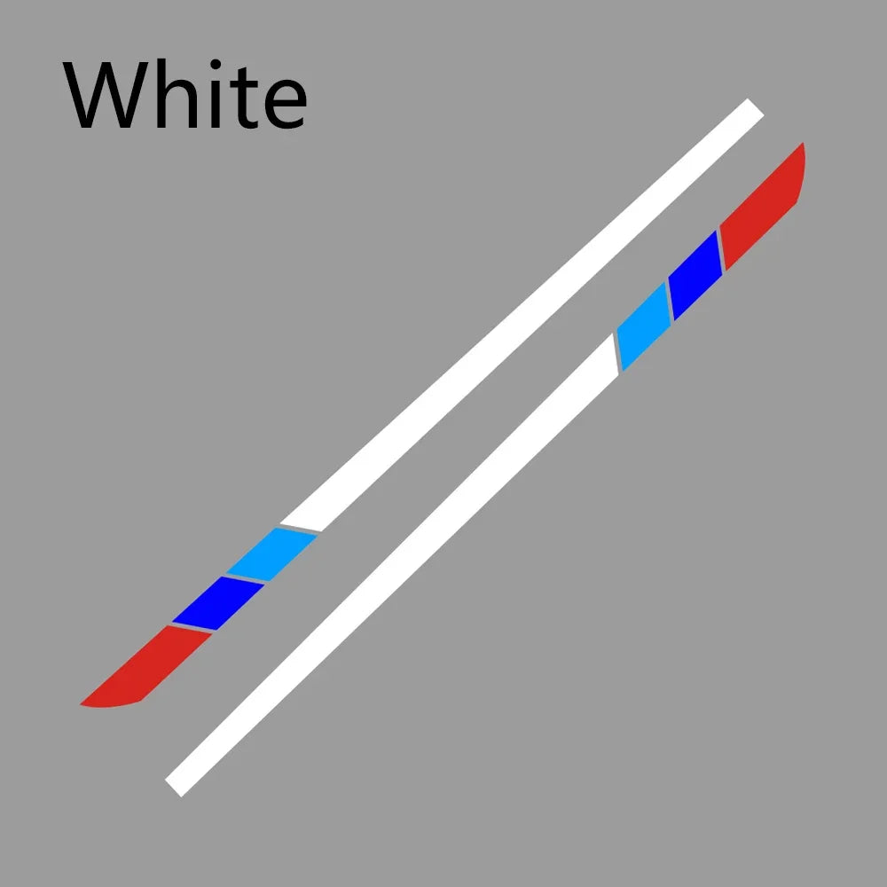 Side Stripe Decal DIY for BMW E46 / E60 / E90 / F30 / F10 | 2-Piece 78.7"x5.1" Vinyl - 200000182:193#Black-200000182:29#White-  DRIVEN - 8