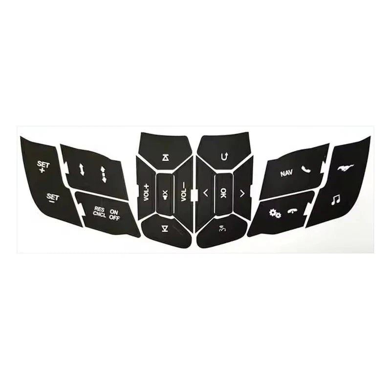 Steering Wheel Button Repair Sticker | 1-Piece Black Vinyl Control Decal for Cars - 200000182:350686#for 2019-2022-200000182:350850#for 2015-2018-  DRIVEN - 8