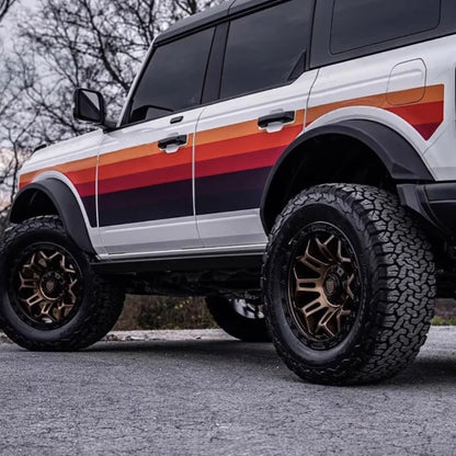 Retro Sunset Orange Waistline Stripe Decal for Ford Bronco | Custom Precut Vinyl Overlay - 200000182:193#A-200000182:29#B-  DRIVEN - 4