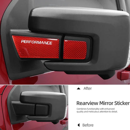 Real Carbon Fiber Rearview Mirror Trim for Ford F-150 SVT Raptor (2021–2025) | BetterHumz LHD/RHD