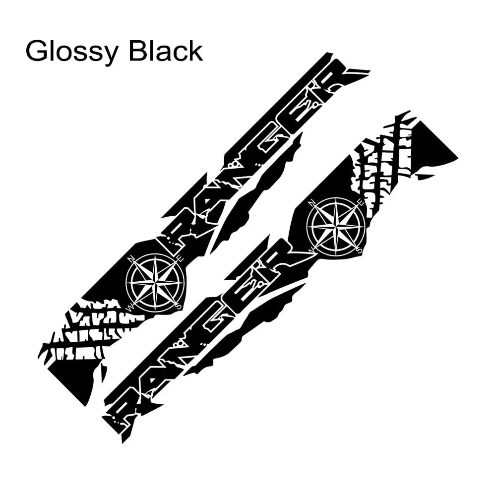 Tire Print & Compass Adventure Tail Decal for Ford Ranger Raptor | 2-Piece Vinyl - 200000182:173-200000182:29#Black-200000182:10-200000182:193#White-200000182:350852-  DRIVEN - 13